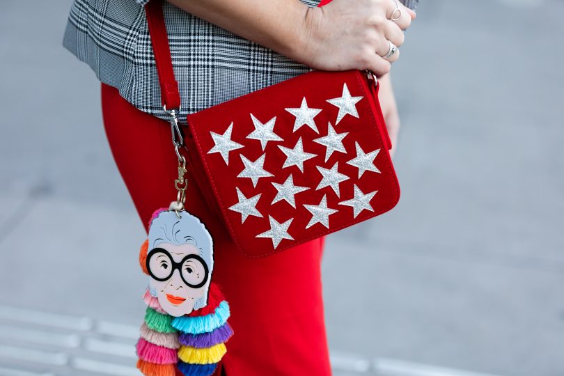 Red bag street style