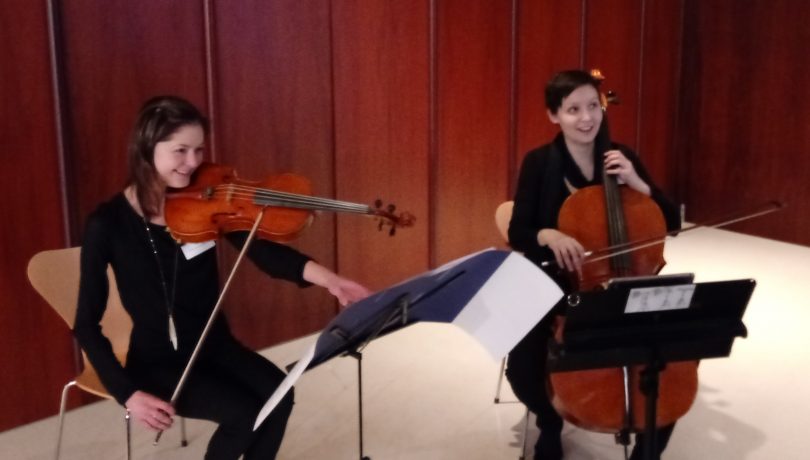CSO Resident Artists violist Alina Zamfir and cellist Julia Janiszewski. Photo: Ian Bushnell.