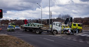 Driver taken to hospital after car and truck collide in Gungahlin