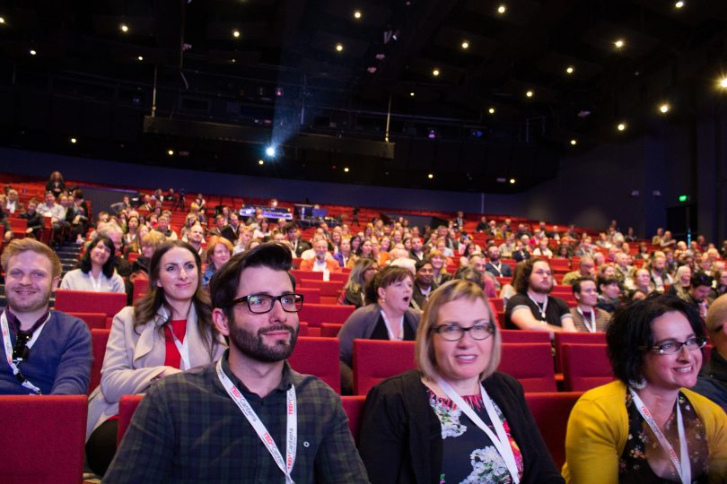 The crowd builds and waits in anticipation at TEDxCanberra 2017. Photo: Supplied.