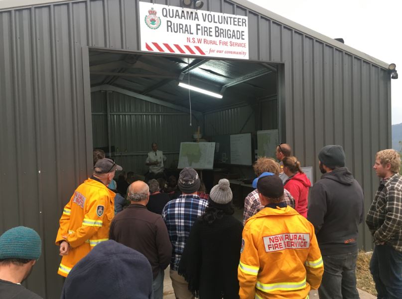 Around 70 people gathered on Sunday at the remote Upper Brogo Fire Shed. Photo: Ian Campbell.