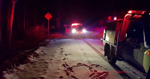Man rescued after car slides of road in snowy Brindabellas