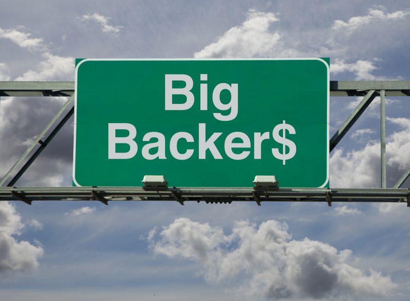 Big Backers road sign. 