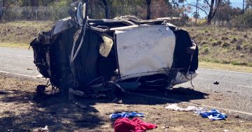 Horrific scene off Tuggeranong Parkway after car crashes into tree