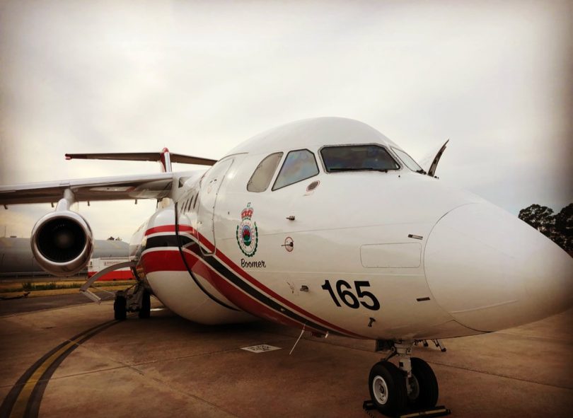 It takes Boomer around 40 minutes to fly between the Yankees Gap Fire and Richmond RAAF Base. Photo: Kim Staples Twitter.