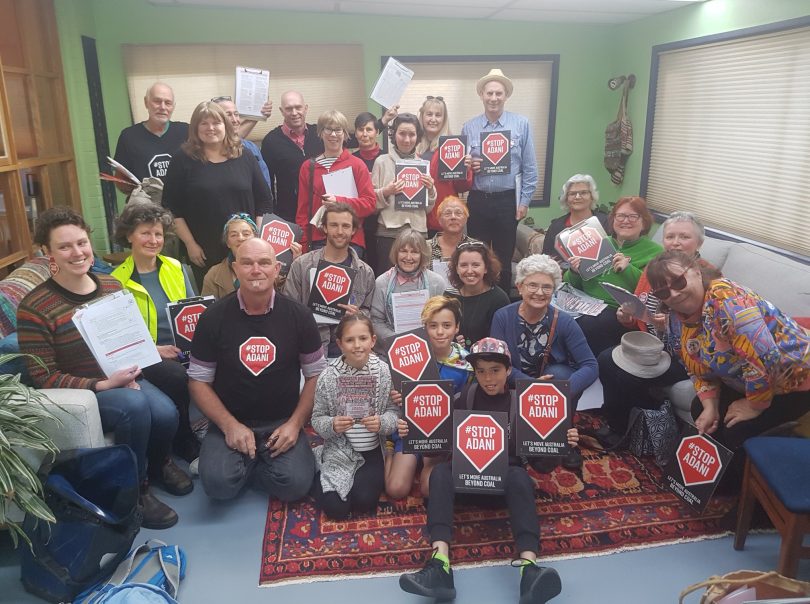 Stop Adani grassroots campaign in Canberra. Photo: Rebecca Vassarotti. 