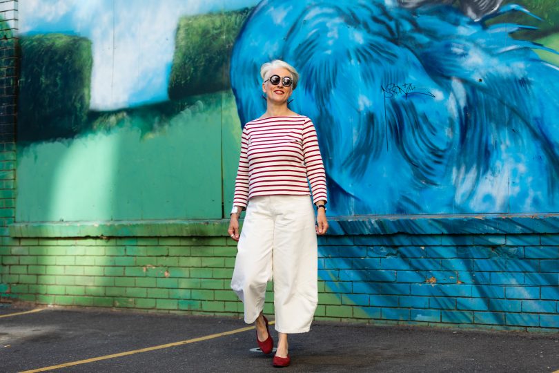 The effervescent Genevieve Jacobs captured in the city. Photos: wearefoundau.