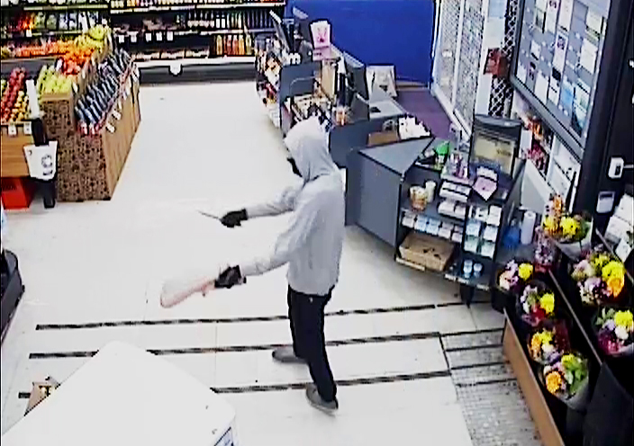Police look for knife-wielding man after failed aggravated robbery