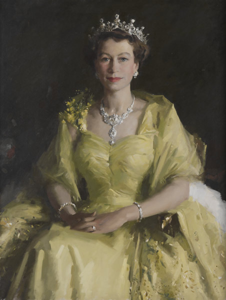 Portrait of Queen Elizabeth II, 1954, oil on canvas. Image: Parliamentary Art Collection.