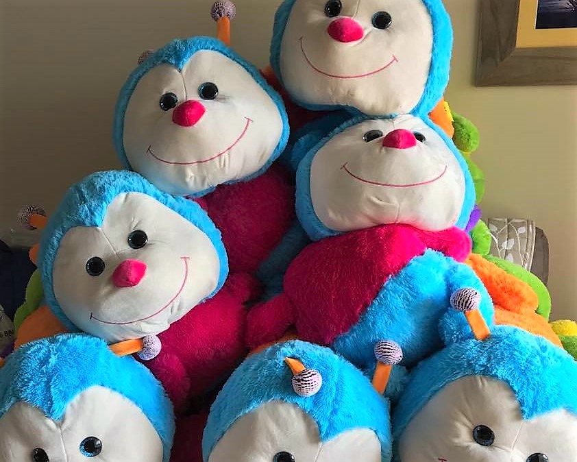 A pile of the popular Cuddlepillars, awaiting their new homes.