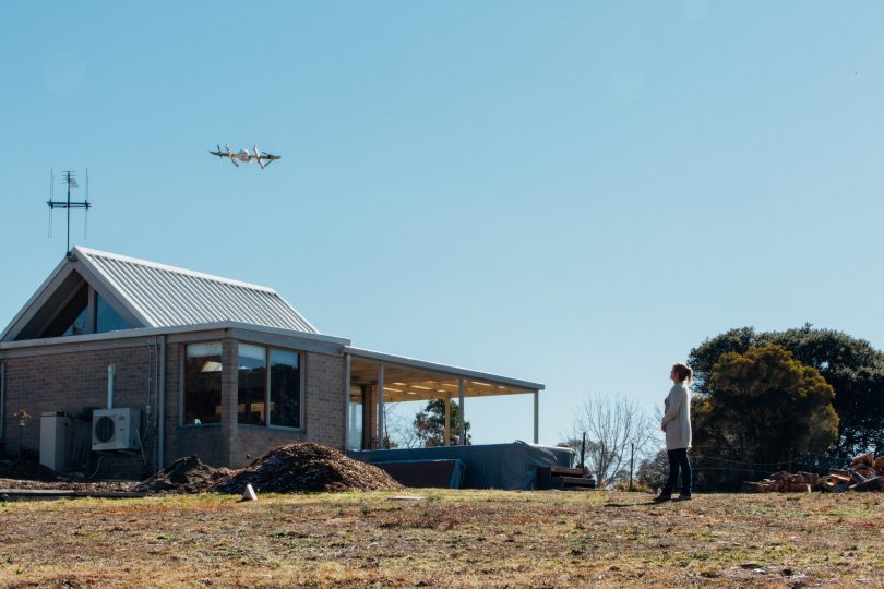 A Project Wing drone delivery. Photo: Supplied by Project Wing.