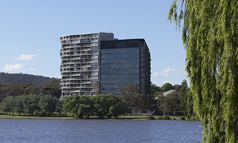 New Acton from across the lake