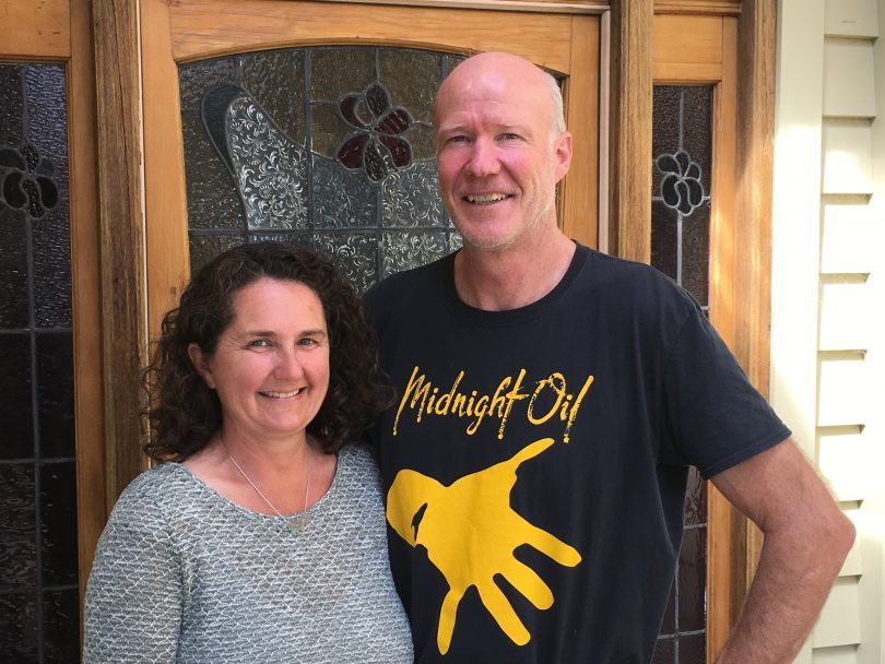 Jo Lane and Warren Atkins at home in Tilba. Photo: Ian Campbell.