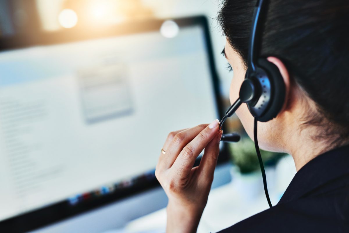 woman in front of computer