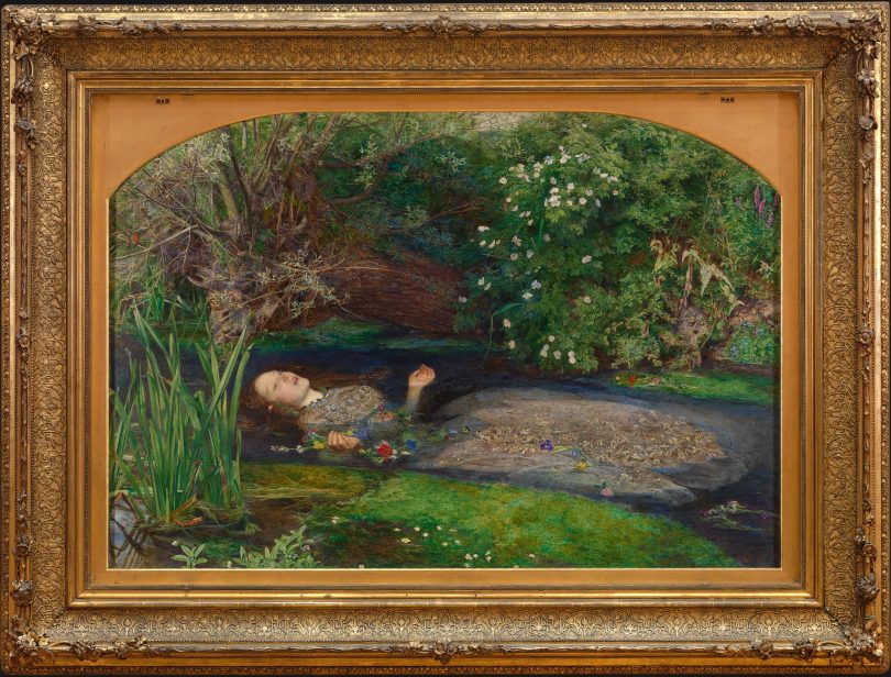 John E. Millais, Ophelia 1851-52, oil on canvas. Image: NGA.