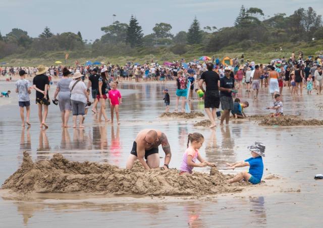 Broulee’s New Year’s Eve sandcastle competition is growing in numbers. Photo: Supplied. 