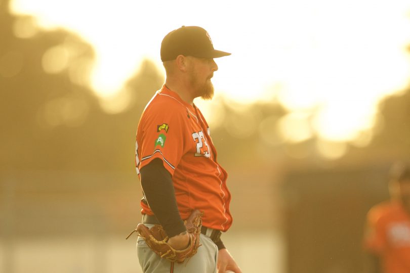 Steven Kent playing baseball for Canberra Cavalry