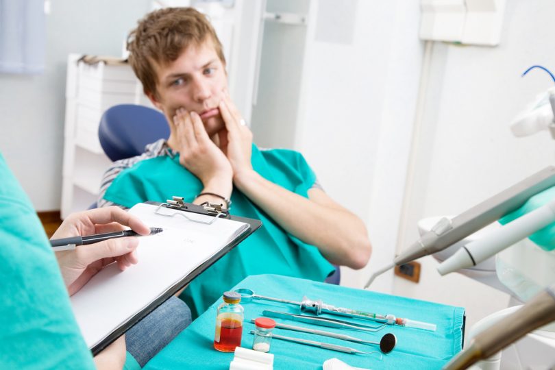 Dental patient waiting for treatment.