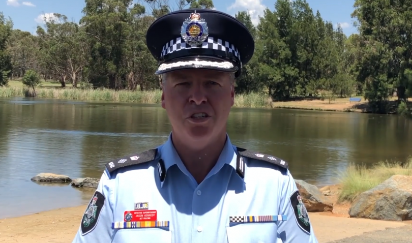 Police said the distressing tragedy was a strong reminder to the public to take care around water. Screenshot of ACT Policing video. 