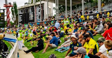 Fans flock into opening session of historic Manuka Oval test match