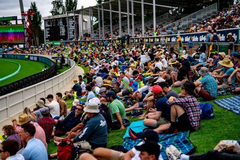 The Australia versus Sri Lanka test at Manuka 