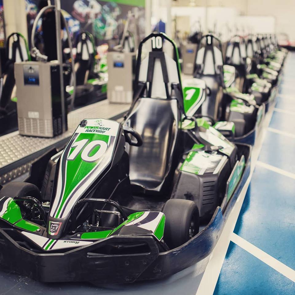 Power Karts lined up and ready to race. Photo: supplied.