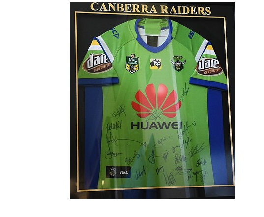 A Canberra Raiders' jersey available through Allbids.