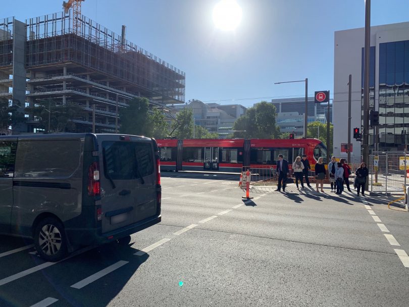 Light rail in the city. File photo.