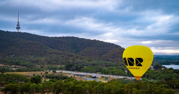 On cloud nine in Canberra's very own hot air balloon