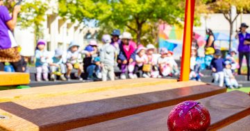 Kids scour Woden's new-look square for Easter eggs