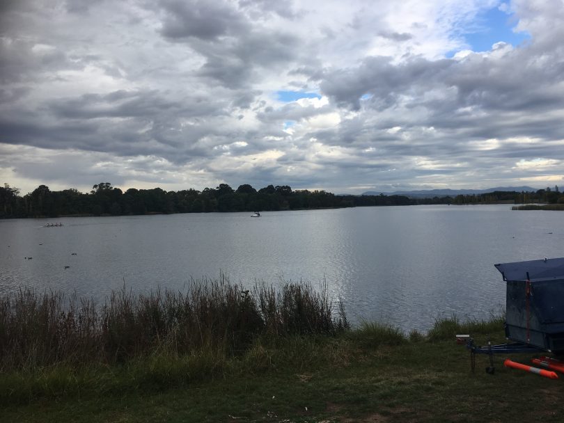 The current rowing course on Lake Burley Griffin is currently only 1,800 metres in length. Photo: Tim Gavel.