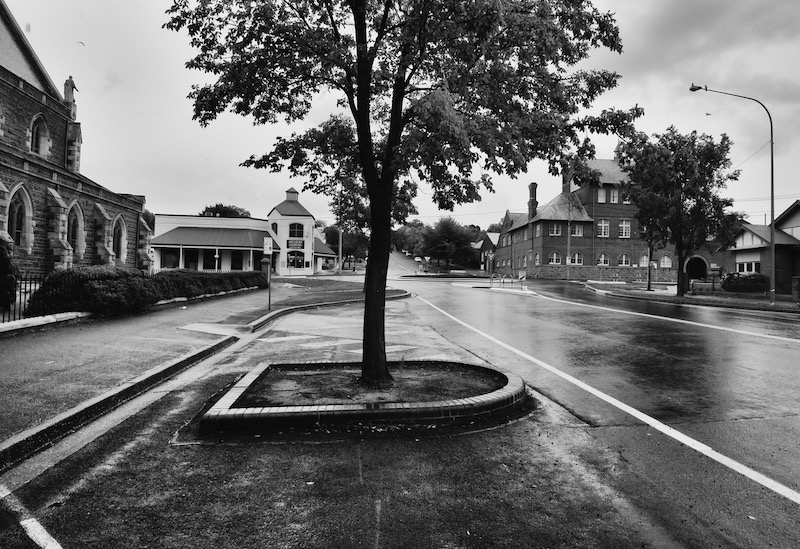 Recently completed street improvements near SS Peter and Paul’s Old Cathedral and the former Technical College. Photo: David Carmichael.