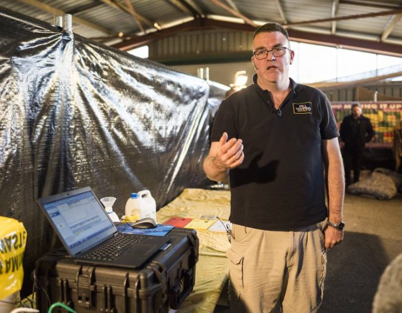 Dr David Caldicott inside the pill testing site at Groovin the Moo 2019