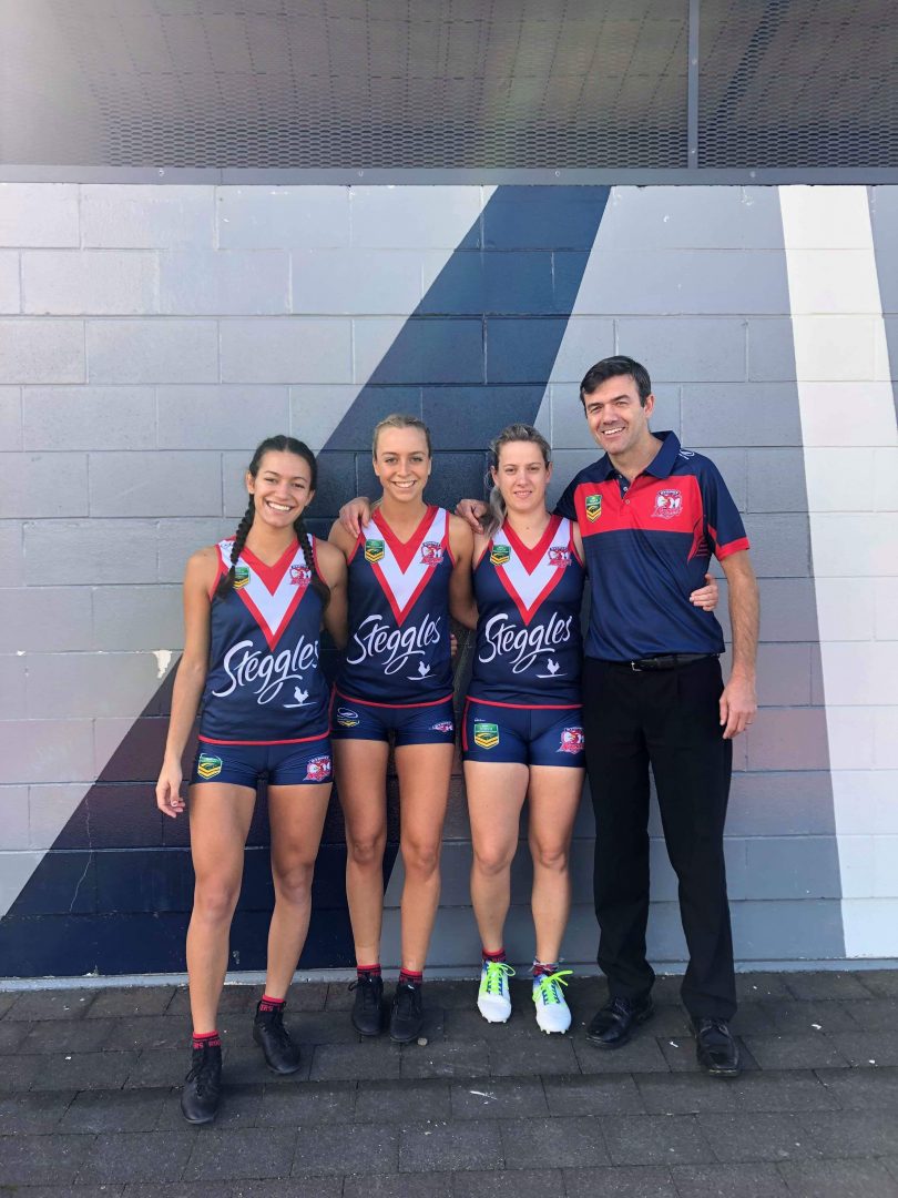 Kasey Dragisic, Elise Wilson and Bec Beath and Chris Tarlinton. Photo: Supplied.