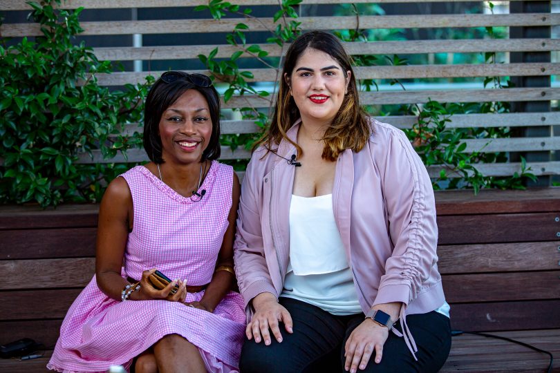 Nina Gbor with Caitlin Figueiredo. Photo: George Tsotsos. 