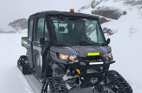 New police snow vehicle used to rescue man stranded in his car