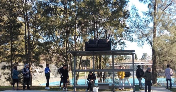 Prank or protest? Couches pop up on top of bus shelters in Kaleen and Narrabundah