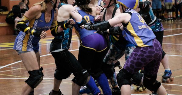 Get in formation: roller derby skaters show defensive skills