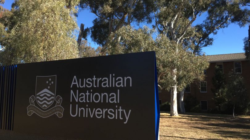 Australian National University sign.