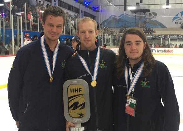 Ice hockey's Matti Luoma, Mark Rummukainen and James Byers. Photo: Supplied.