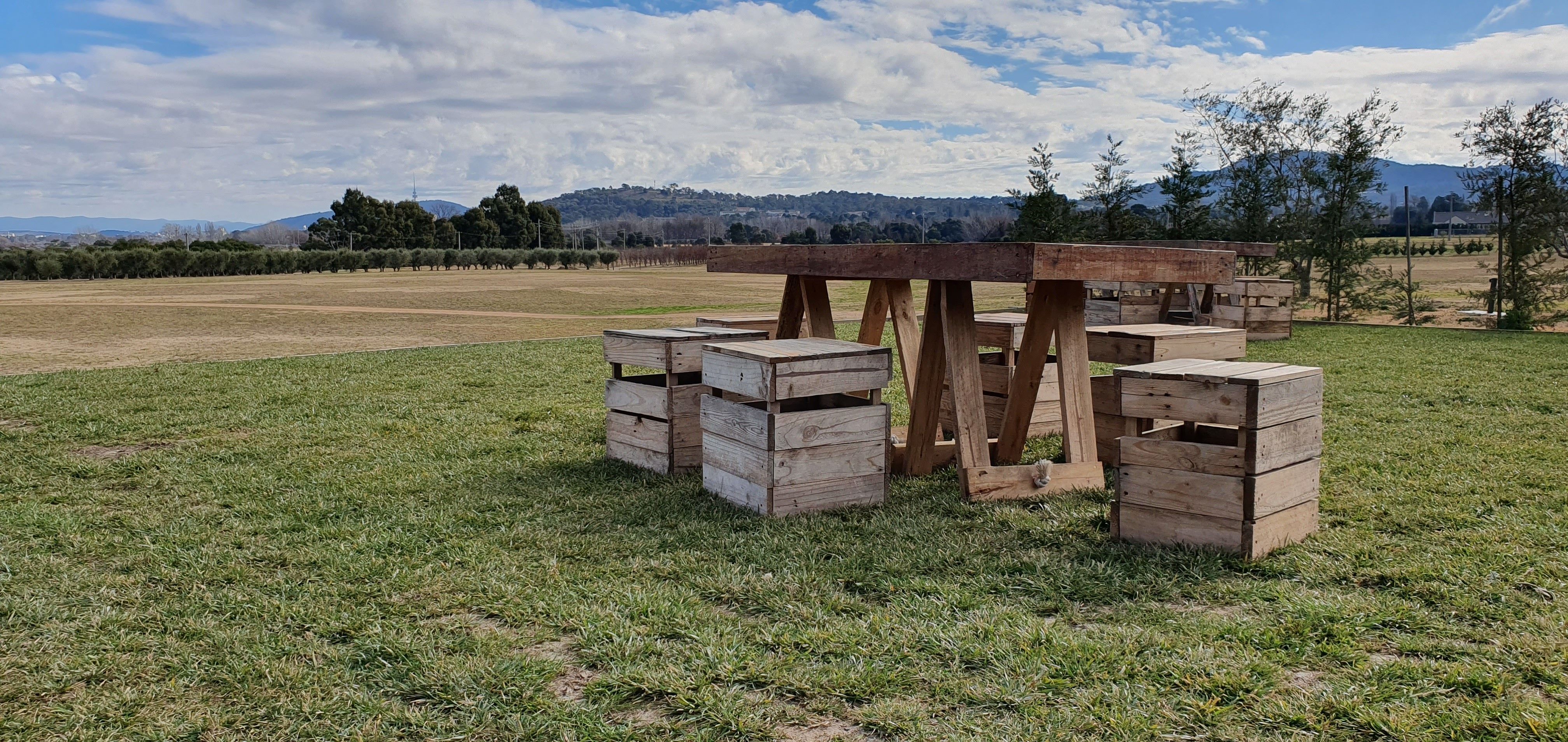 The view from the Glasshouse, looking towards the fruit orchards that supplied the jam for our High Tea!