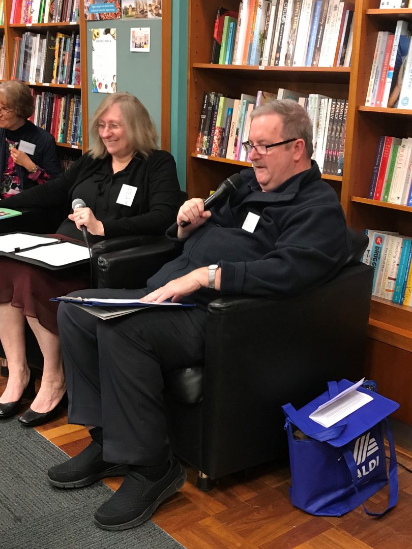 Andrew Geraghty at the book launch of 'Assault on the Mind.' 