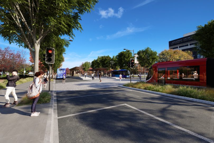 Labor MLA and member for Murrumbidgee Bec Cody believes the NCA is stifling progress on Light Rail Stage Two. Image of proposed light rail route to Woden: Supplied. 