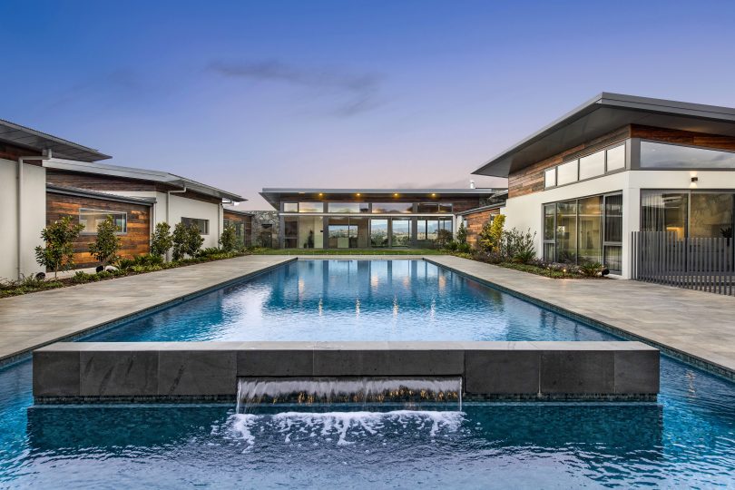 The central courtyard with a 25-metre in-ground pool