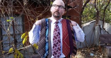 David Gist wears his coolest ties to show the world where his heart is