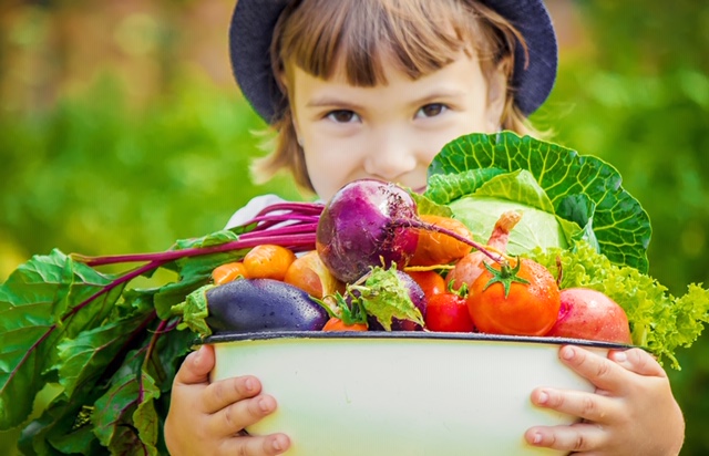 Picking fresh food at The Possum Patch.