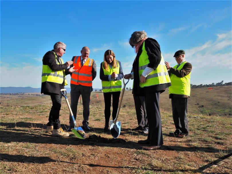 Turning the first sod.