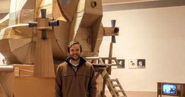 Exploring the moon in cardboard, wood and old coffee cups