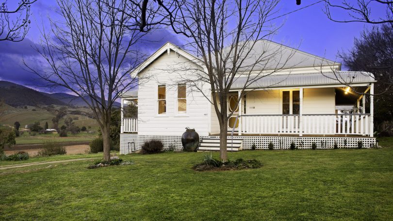 A beautifully renovated home that glows above the Wee Jasper Valley. Photo: Supplied
