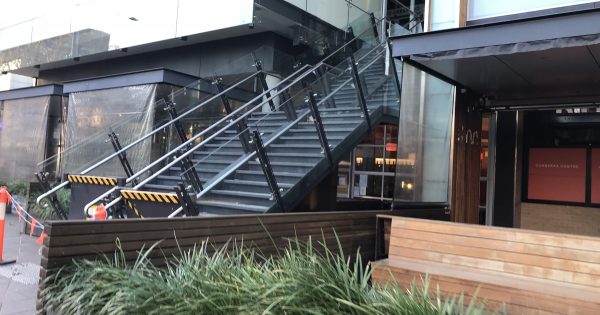 Abandoned stairs to make way for new external escalator at Canberra Centre